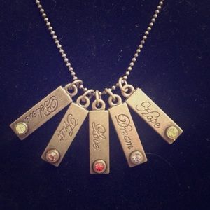 Charm necklace Hope Dream Love Trust Believe
